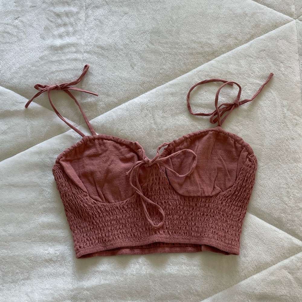 Lottie Moss pink bustier tank